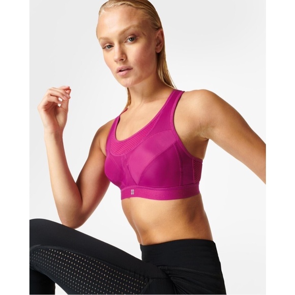 NWT $68‎ Sweaty Betty [ 38DD ] Ultra Running Sports Bra in Phlox Pink - Picture 1 of 11